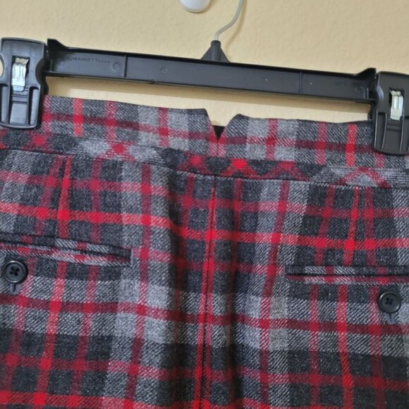 Gap Womens Plaid Wool-Blend Skirt Red & Gray Size 16 Academia Preppy Dark - Picture 6 of 12